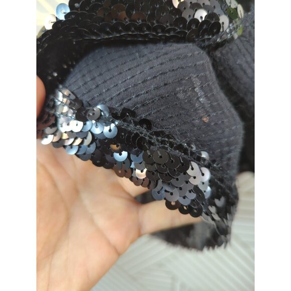 BCBG MAXAZRIA Women's Black EDNA Sequin Pleated Skirt Flowy Zip Side Size 6 - Picture 5 of 7